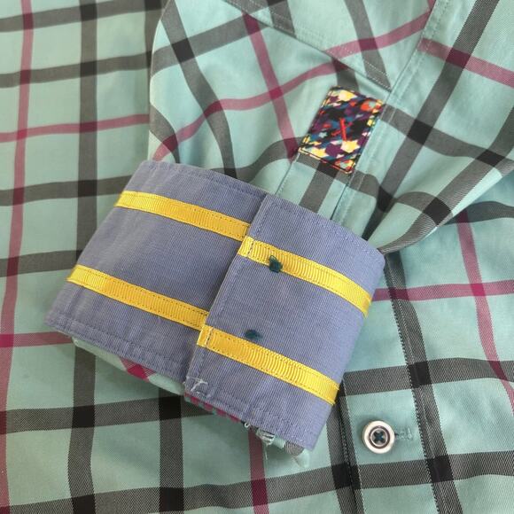 Robert Graham X Collection Men’s Shirt XL Blue Plaid Button Up LS Classic - Picture 7 of 13